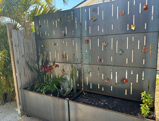 Taller corten steel screen planters