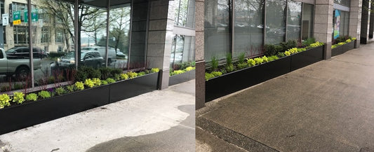 Watertight aluminum planters – drainage solution