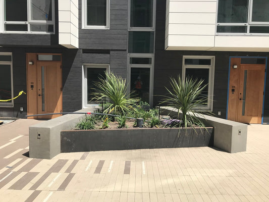 Concrete and Corten Steel Garden Beds