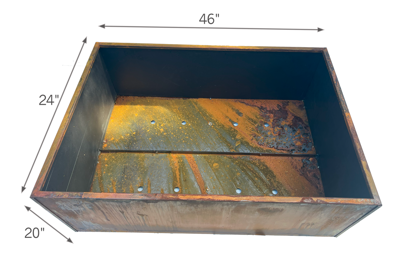 Extra Wide Corten Steel Planter Trough