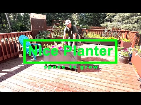 Nice Planter Extra Large Corten Steel Rectangular Planter Box On Casters / Wheels