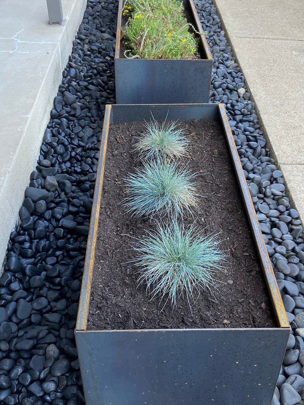 Using Corten Steel Planters With Concrete Patio Nice Planter Space To Grow 3344